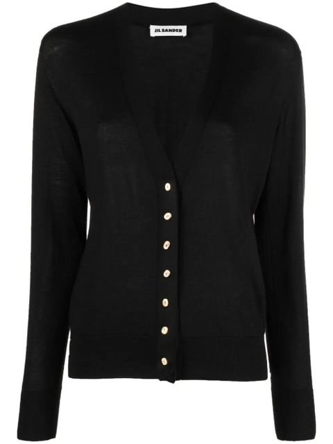 Jil Sander fine-knit V-neck cardigan - Black - zdjęcie produktu nr 1