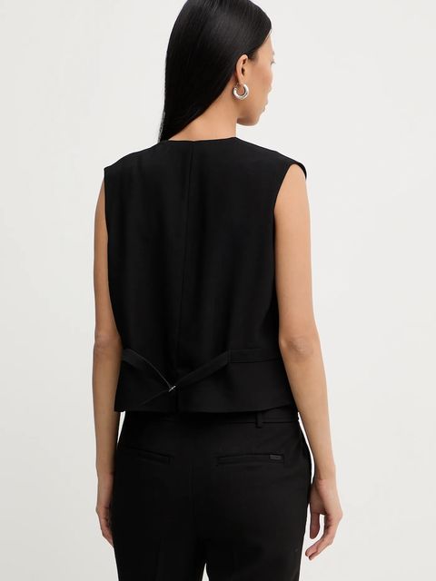 G-Star kamizelka kolor czarny jednorzędowa D27333-E276