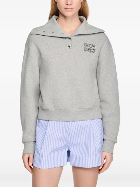 SANDRO logo-plaque sweatshirt - Grey
