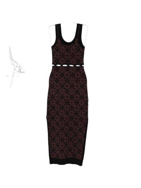 Nanushka cut-out patterned midi dress - Brown