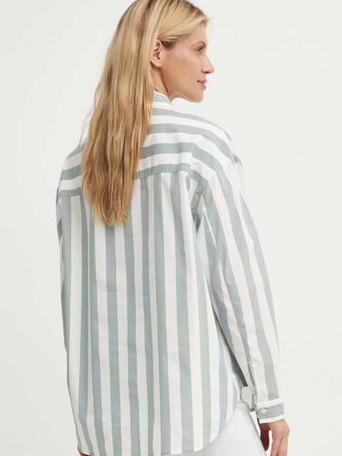 Marc O'Polo koszula damska kolor biały relaxed z kołnierzykiem klasycznym 406111542423