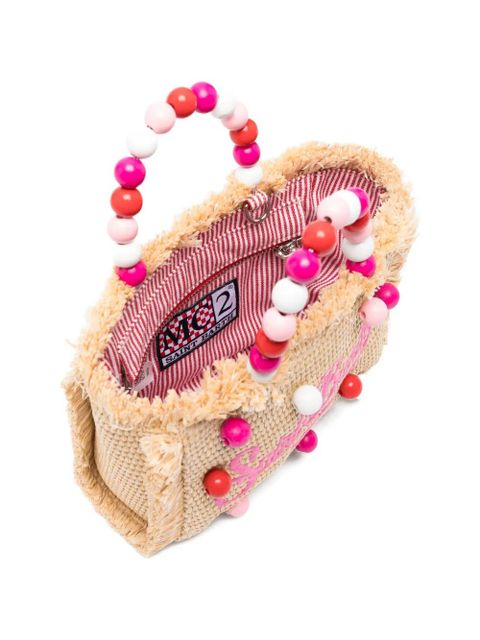 MC2 Saint Barth mini Vanity beaded tote bag - Neutrals
