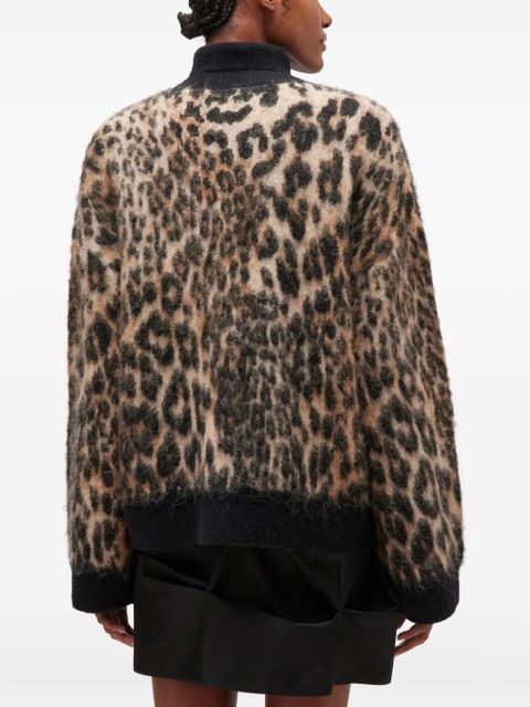 GANNI leopard-print button cardigan - Neutrals - zdjęcie produktu nr 2