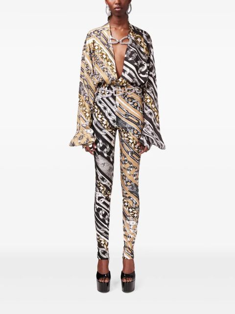 AREA Crystal Link blouse - Black