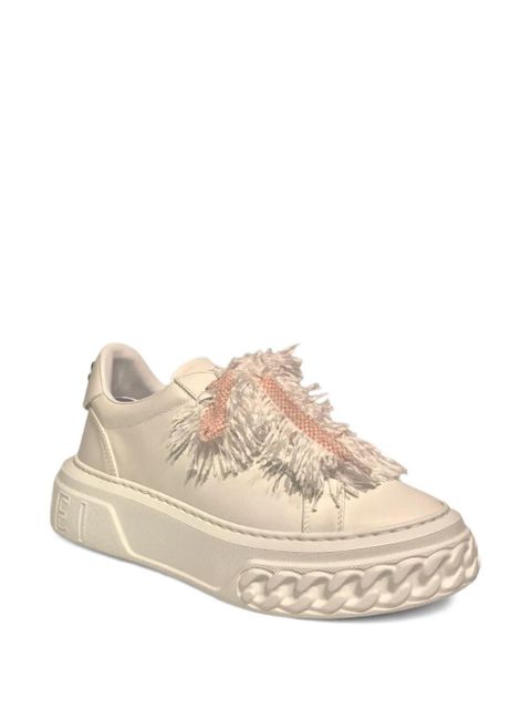 Casadei fringe platform sneakers - White