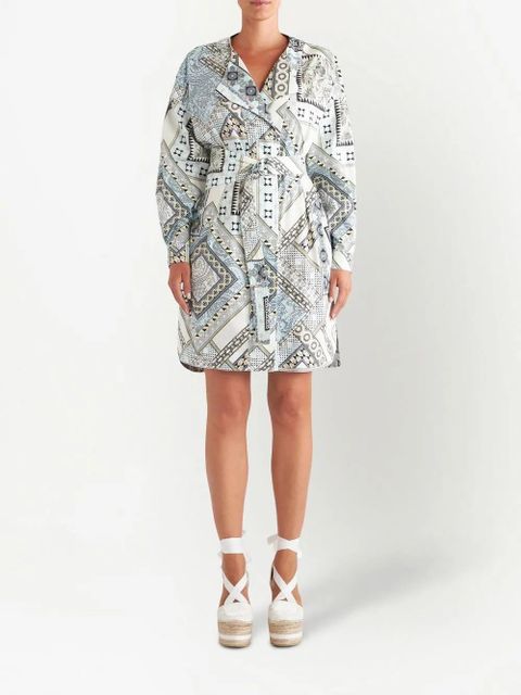 ETRO mix-print belted dress - White
