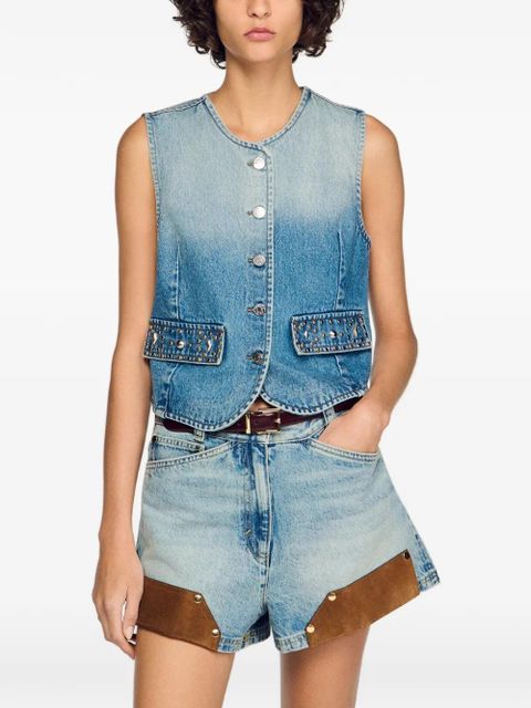 SANDRO denim vest - Blue