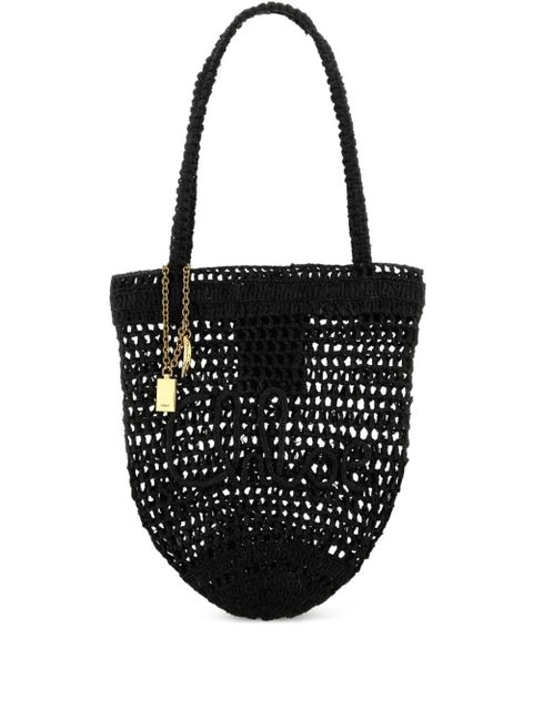 Chloé small Summer Banana shopping raffia beach bag - Black - zdjęcie produktu nr 1