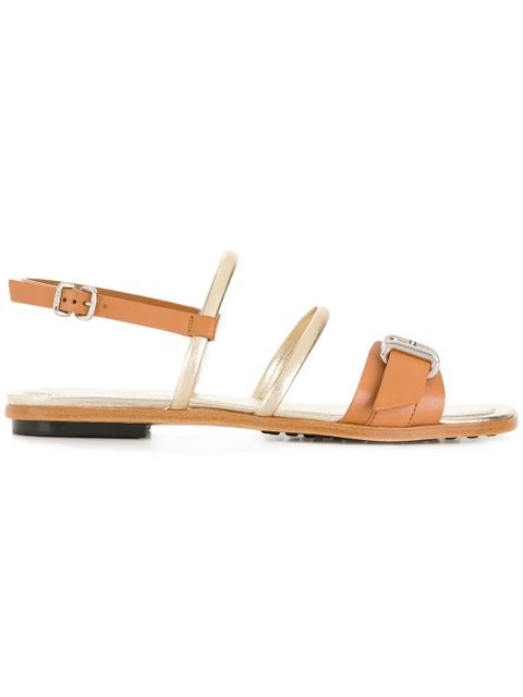 Tod's buckle-detailed multi-strap sandals - Brown - zdjęcie produktu nr 1