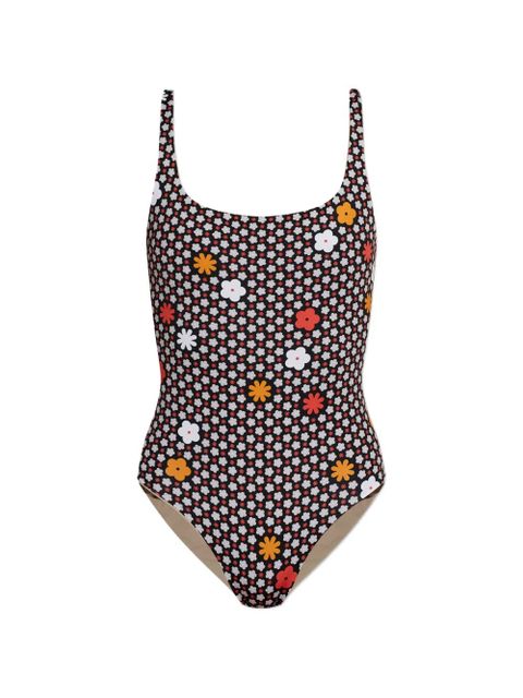 MM6 Maison Margiela floral-print swimsuit - Black - zdjęcie produktu nr 1
