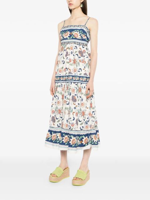 FARM Rio floral tapestry madi dress - Neutrals