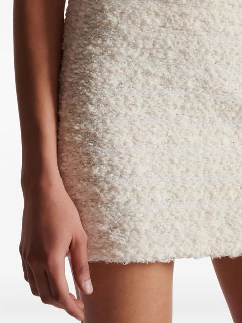 Balmain zipped tweed mini skirt - White