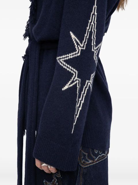 Zadig&Voltaire Alpa fringed star cardi-coat - Blue