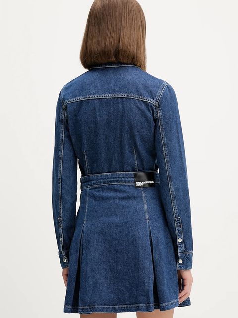 Karl Lagerfeld Jeans sukienka jeansowa kolor granatowy mini rozkloszowana A4W13002
