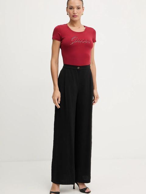 Guess t-shirt damski kolor bordowy W5YI46 J1314 - zdjęcie produktu nr 2