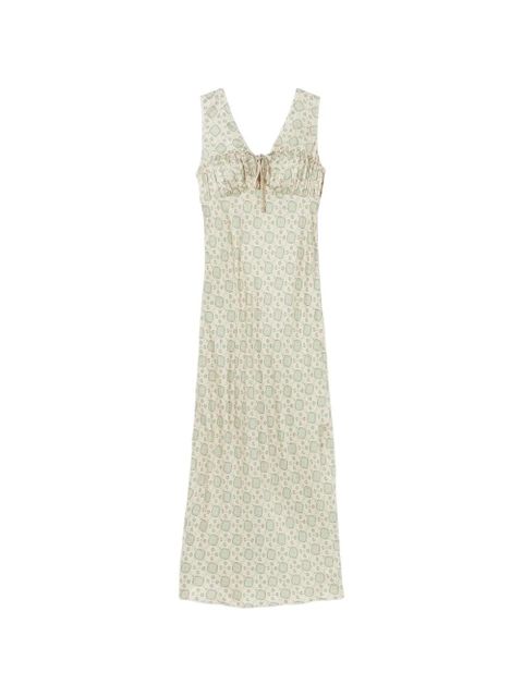 Claudie Pierlot printed drawstring-detail dress - Neutrals - zdjęcie produktu nr 1