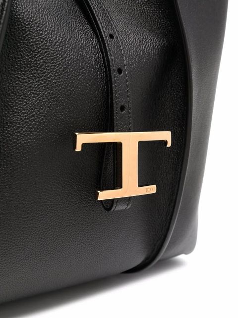 Tod's logo-plaque tote bag - Black
