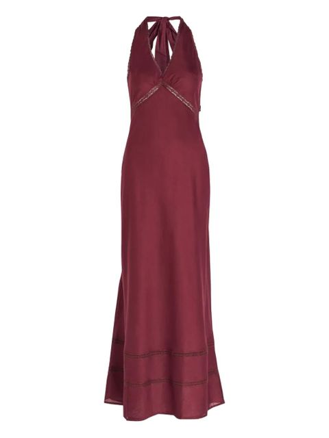 Faithfull the Brand halterneck lace-detail maxi dress - Red - zdjęcie produktu nr 1