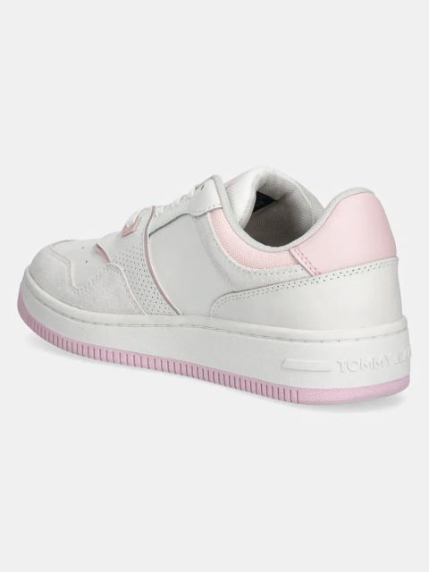 Tommy Jeans sneakersy RETRO BASKET WASHED SUEDE damskie kolor biały EN0EN02773