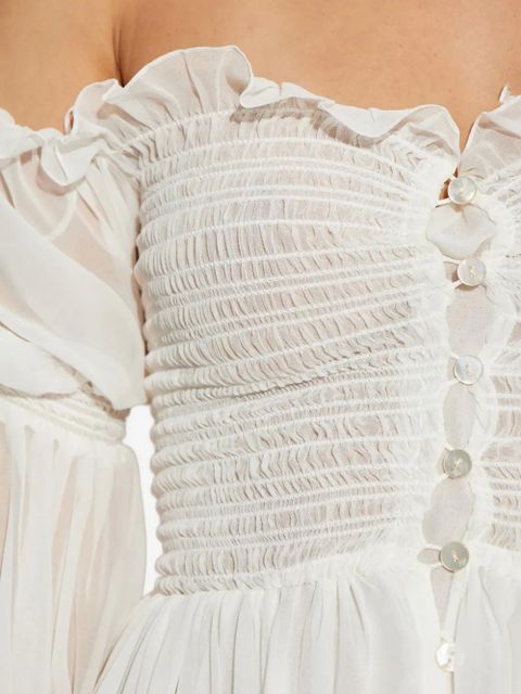 Blumarine buttoned silk chiffon dress - White - zdjęcie produktu nr 2