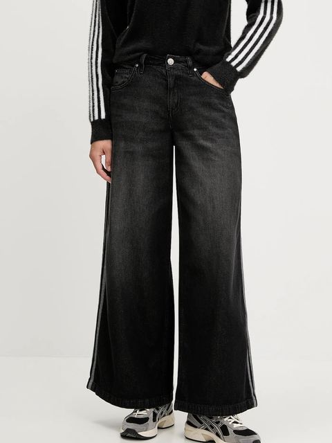 adidas Originals jeansy Denim Wide Pant damskie kolor czarny JV7453 - zdjęcie produktu nr 1