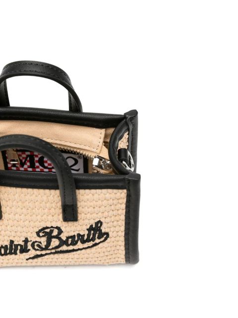 MC2 Saint Barth logo-embroidered woven tote bag - Neutrals