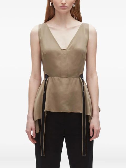 3.1 Phillip Lim V-neck peplum top - Neutrals