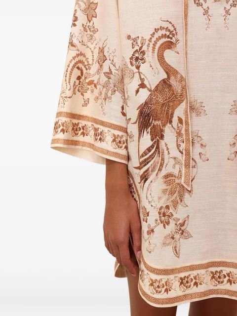 ZIMMERMANN embroidered hooded dress - Neutrals
