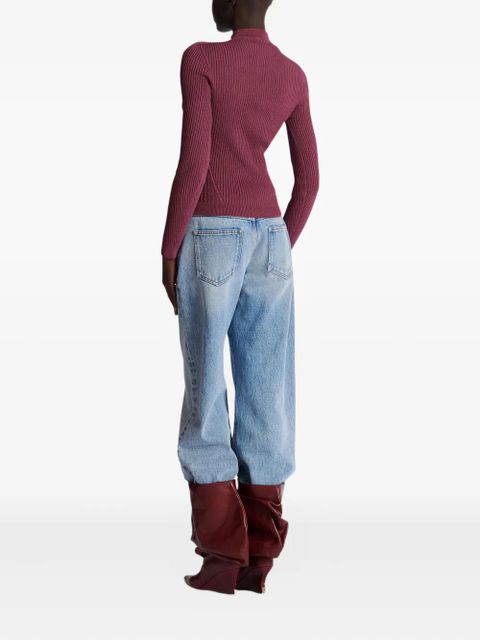 Balmain ribbed buttoned cardigan - Purple