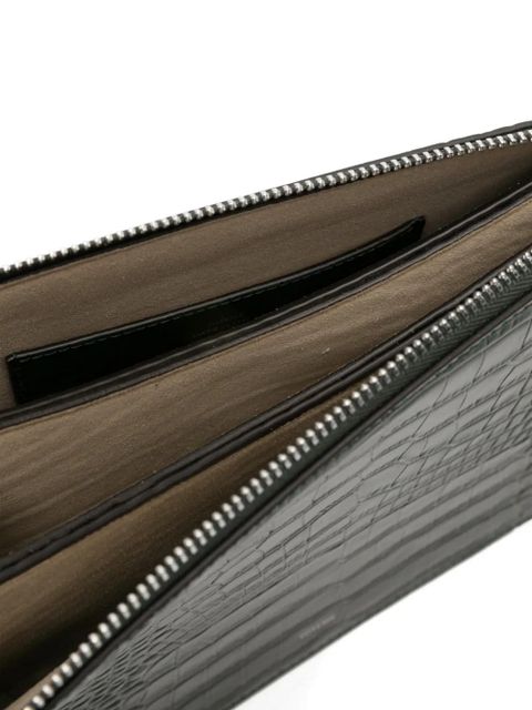 TOTEME threefold crocodile-embossed clutch - Green