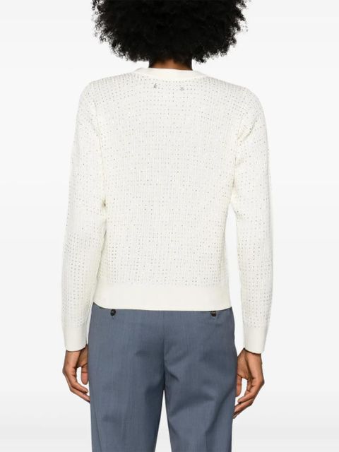 Golden Goose crystal embellished virgin wool jumper - White