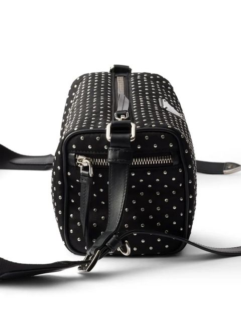 Prada studded Re-Nylon shoulder bag - Black - zdjęcie produktu nr 2