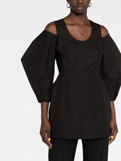 Jil Sander cold-shoulder blouse - Black
