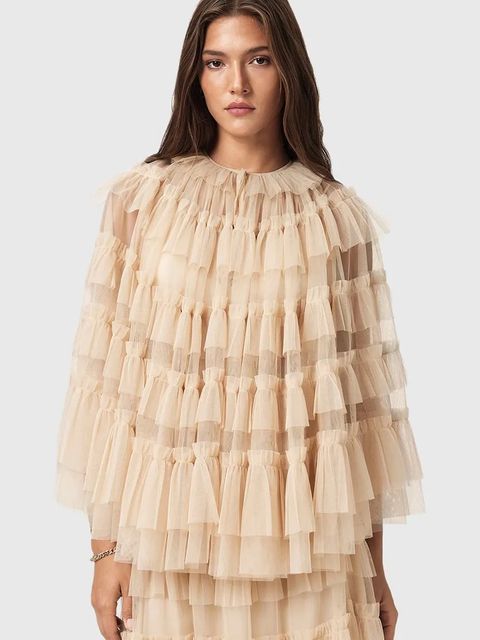 AllSaints bluzka damska kolor beżowy gładka W018PD - zdjęcie produktu nr 1