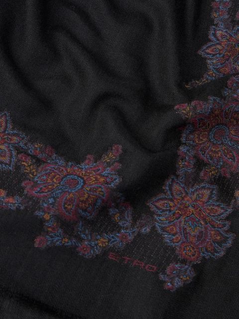 ETRO jacquard paisley-print fringed scarf - Black - zdjęcie produktu nr 2