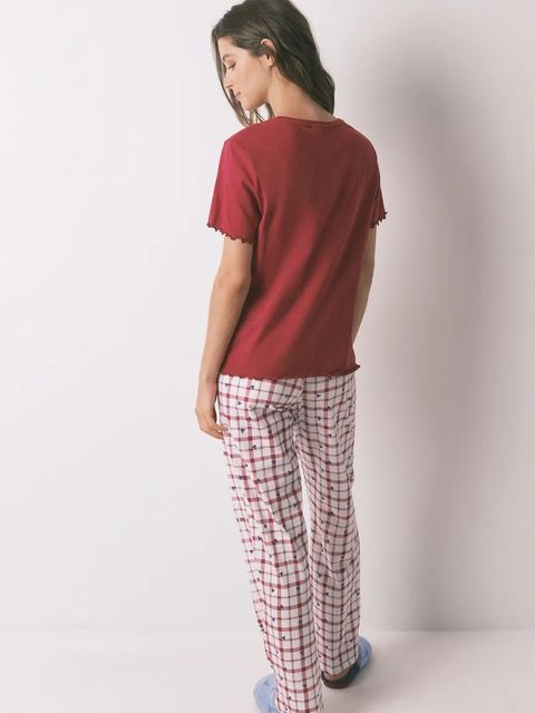 women'secret piżama bawełniana damska kolor czerwony bawełniana 3132157