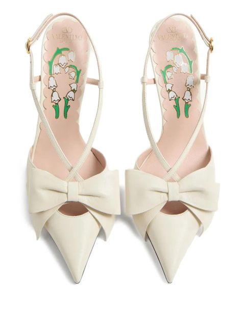 Valentino Garavani 85mm Bowow slingback pumps - Neutrals
