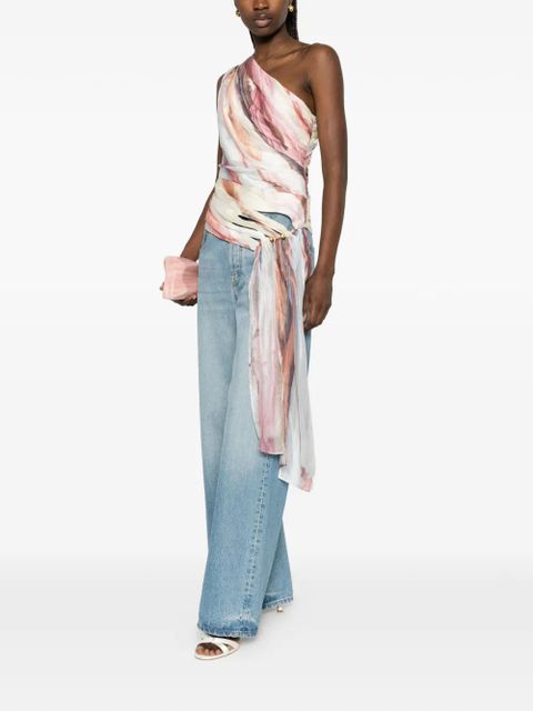 Aje Capture one-shoulder draped top - White - zdjęcie produktu nr 2