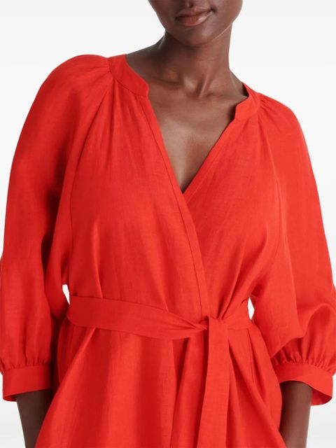 ERES Joie linen wrap dress - Red