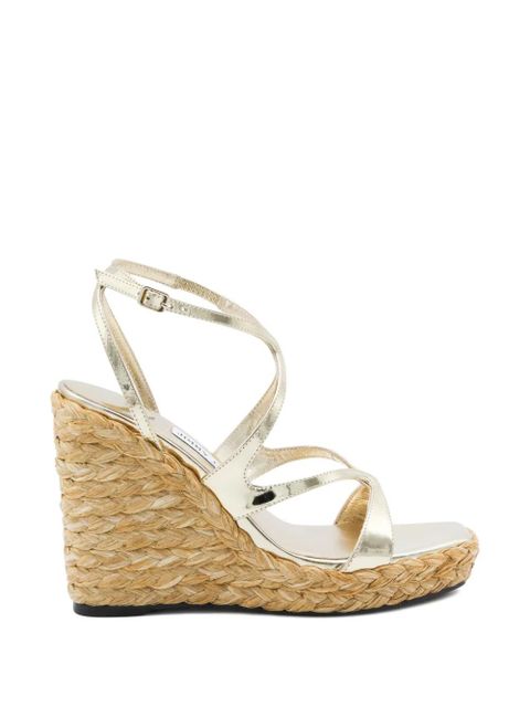 Jimmy Choo Ayla metallic-straps heeled espadrilles - Gold - zdjęcie produktu nr 1
