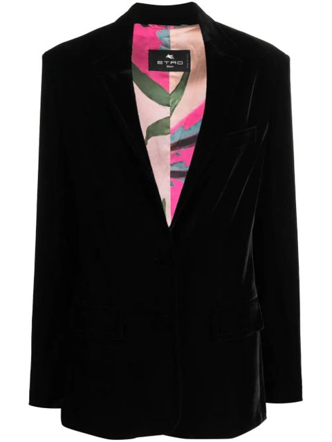 ETRO single-button velvet blazer - Black - zdjęcie produktu nr 1