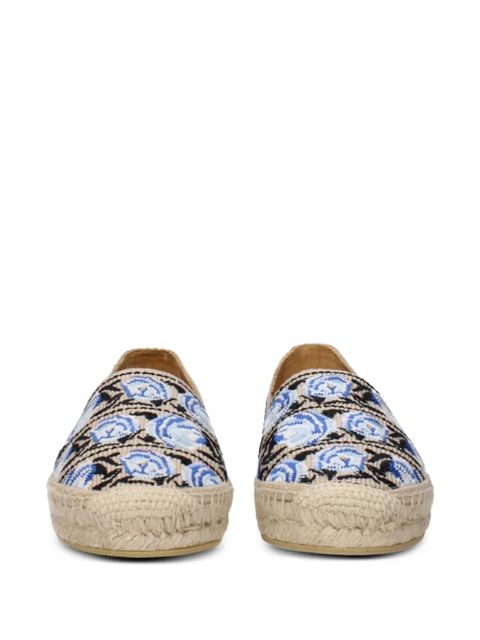 Prada floral-embroidered espadrilles - Neutrals