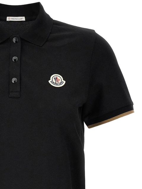 Moncler logo-patch polo top - Black
