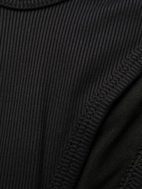 The Attico fine-ribbed bikini set - Black