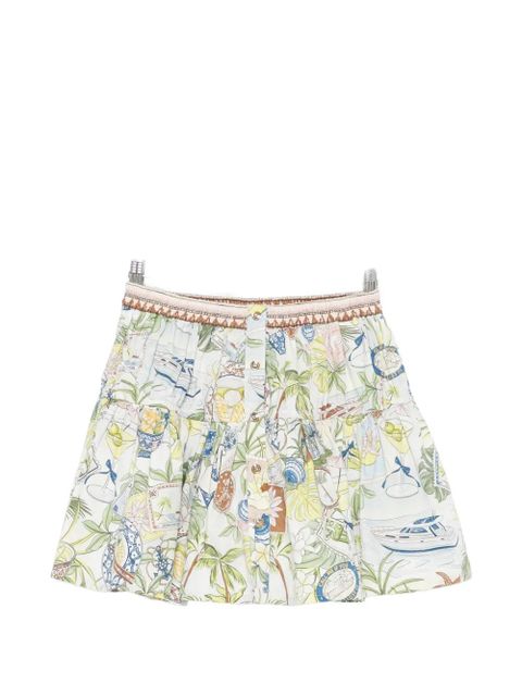 Maje postcard-print ruffled skirt - Green - zdjęcie produktu nr 1