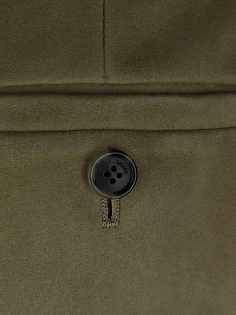 LOEWE suede-panelled culottes - Green