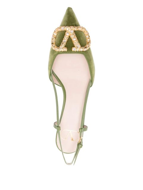 Valentino Garavani slingback embellished pumps - Green