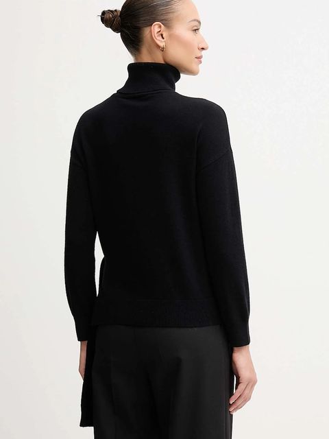 Gaudi sweter z dodatkiem wełny damski kolor czarny z golfem 521FD53002