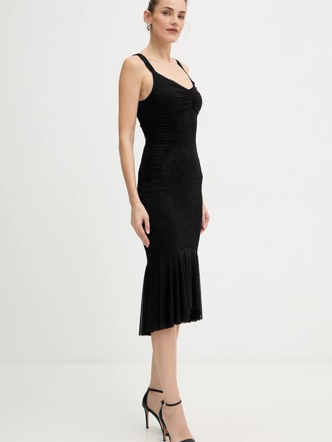 Guess sukienka CAITLYN kolor czarny midi dopasowana W5BK17 KB7V2 - zdjęcie produktu nr 2