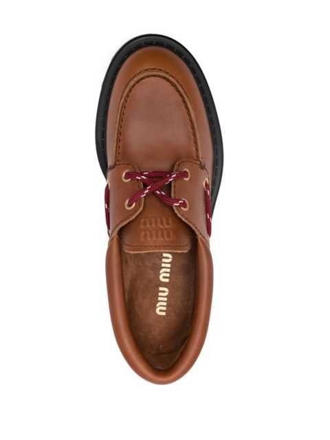 Miu Miu leather loafers - Brown